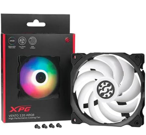 VENTILADOR ADATA XPG VENTO 120MM ARGB 3 PINES 1200RPM NEGRO (VENTO120ARGB-BKCWW)