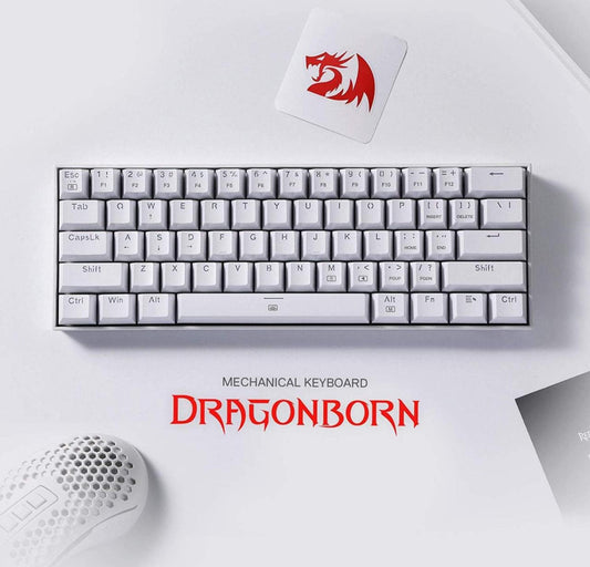 TECLADO GAMER REDRAGON DRAGONBORN K630 RGB TECLADO MECANICO SWITCH BLUE ALAMBRICO BLANCO INGLES (K630W-RGB BL)