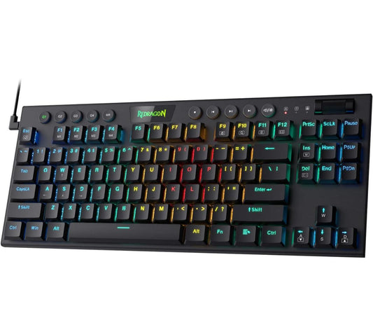 TECLADO REDRAGON HORUS TKL ALAMBRICO NEGRO SWITCHES RED ULTRA LOW PROFILE USB ILUMINACION  (K622-RGB-SP)