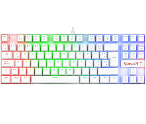 TECLADO GAMER REDRAGON KUMARA K552WRGB MECANICO SWITCH AZUL ALAMBRICO BLANCO (K552W-RGB-SP)