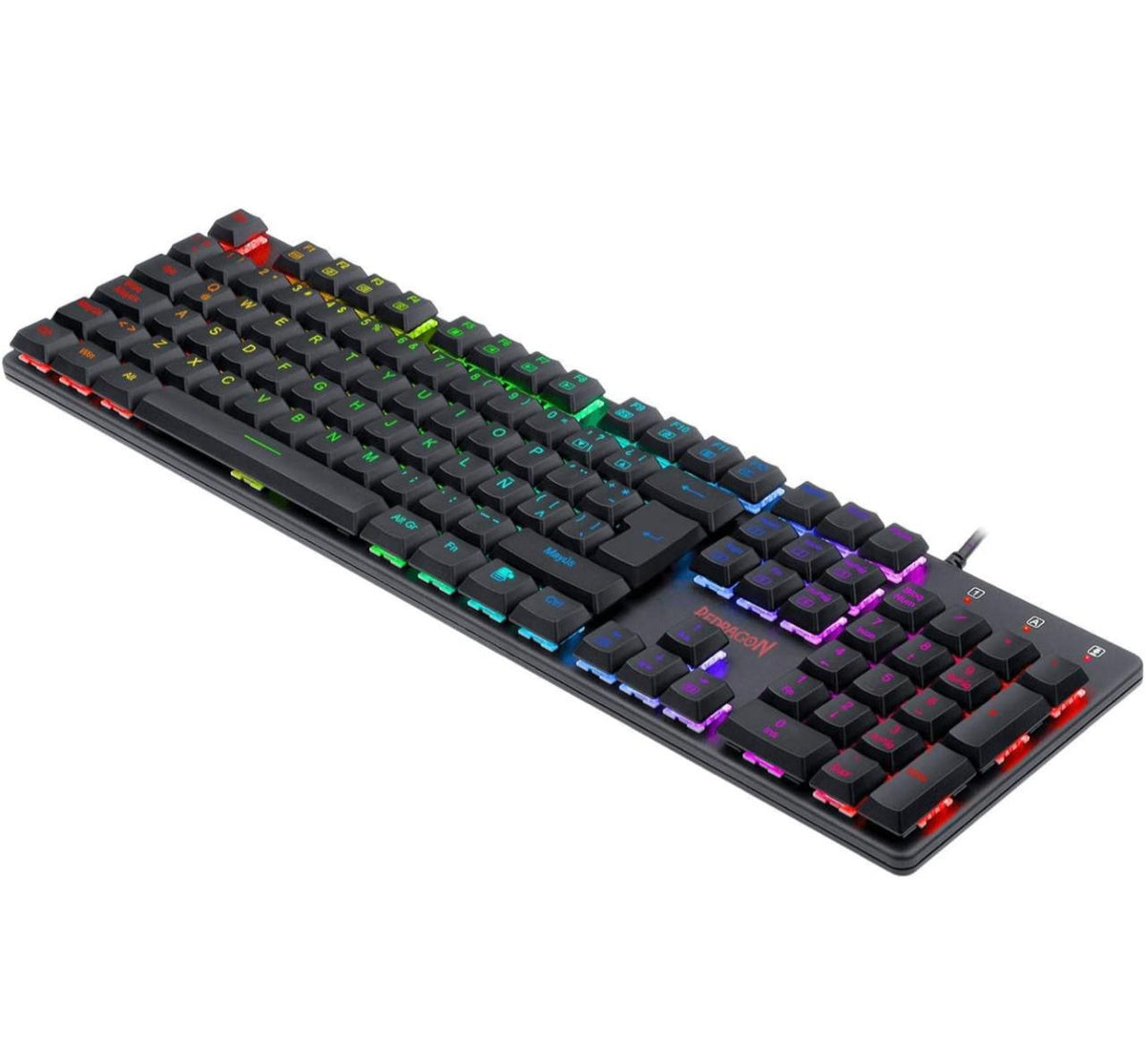 TECLADO GAMER REDRAGON SHRAPNEL K589 RGB ALAMBRICO SWITCH BLUE LP AUDIBLE FULL SIZE RGB NEGRO (K589RGB-SP)