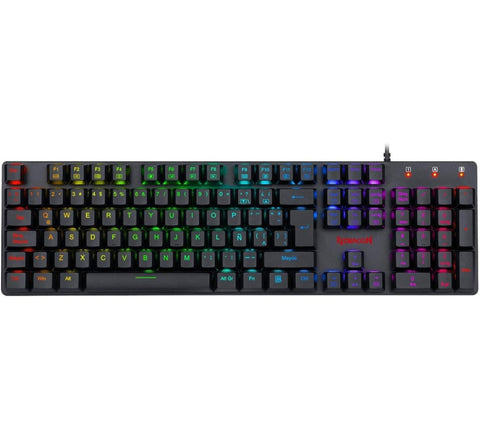 TECLADO GAMER REDRAGON SHRAPNEL K589 RGB ALAMBRICO SWITCH BLUE LP AUDIBLE FULL SIZE RGB NEGRO (K589RGB-SP)