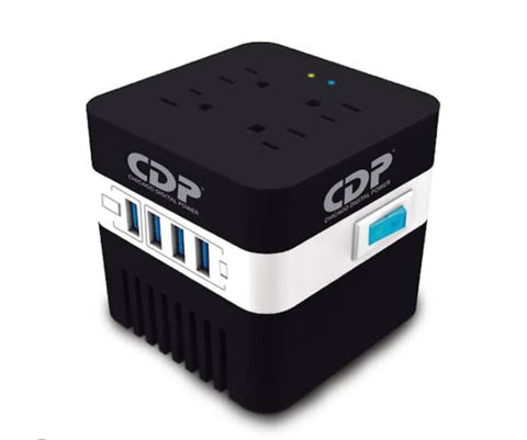 REGULADOR MARCA CDPMOD RU-AVR604600VA 4 CONTACTOS, 4 USB DE  RECARGA  (RU-AVR604600VA)